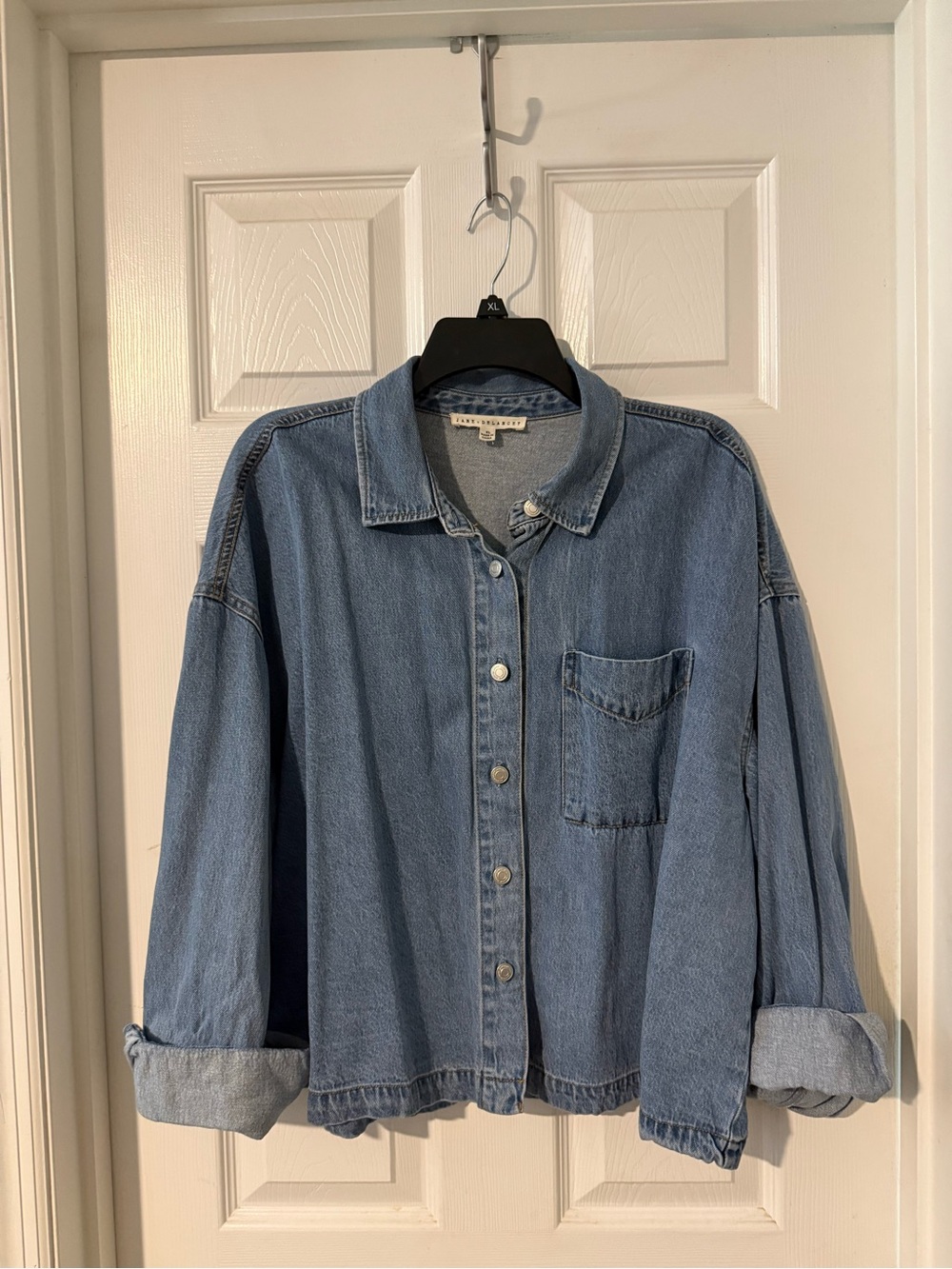 Light Wash Denim Button-Up Jacket